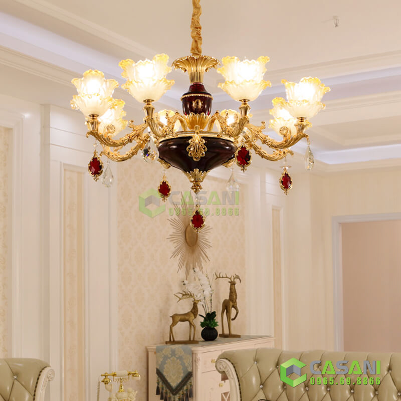 đèn chùm phòng khách tân cổ điển